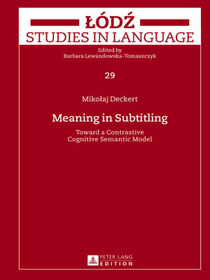 cover image of Meaning in Subtitling